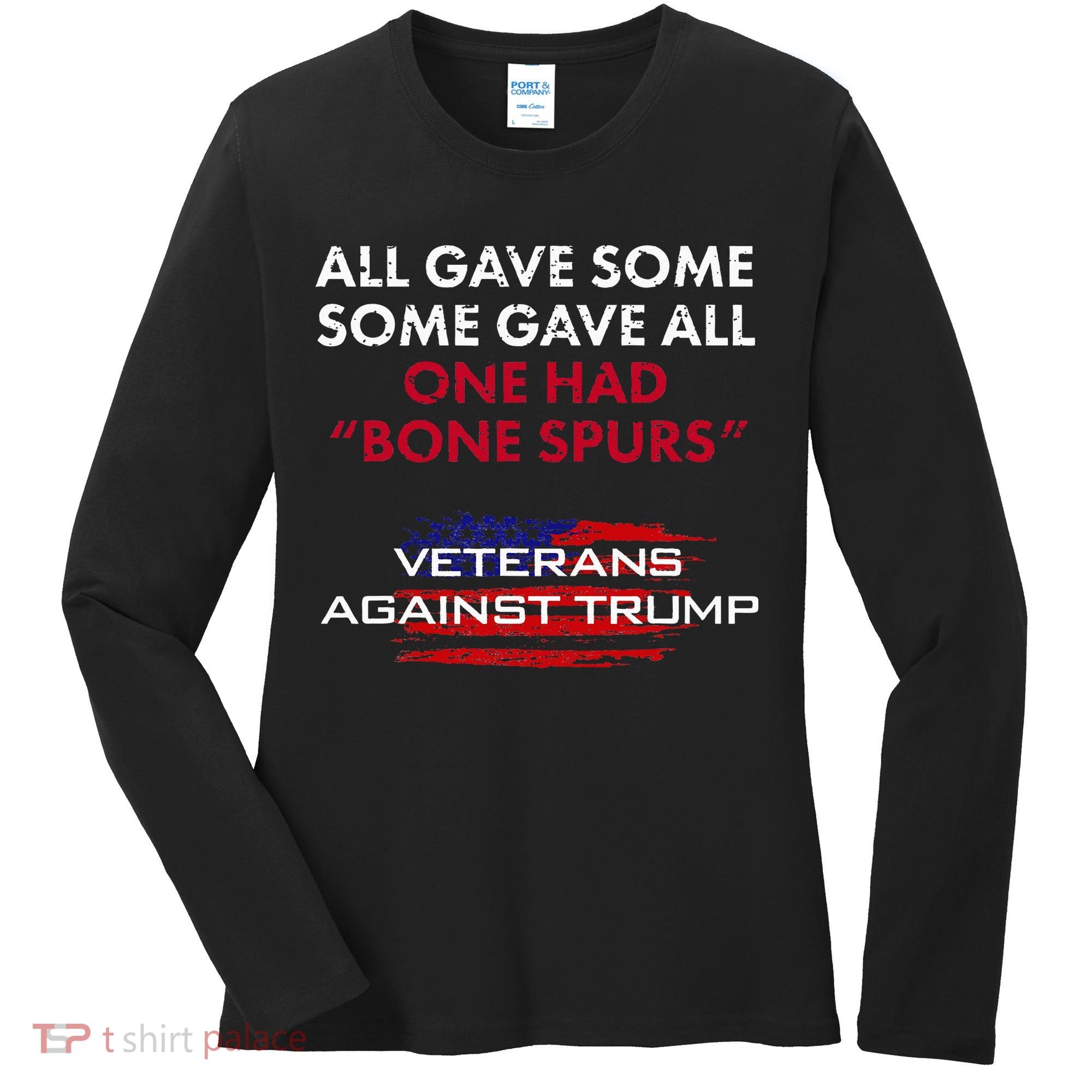 Veterans Anti Trump Draft Dodger Bone Spurs For Vets Women's Long Sleeve Shirt