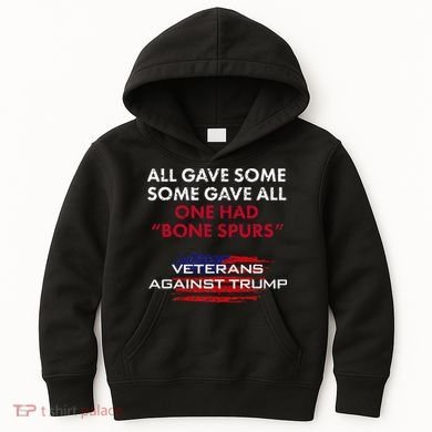 Veterans Anti Trump Draft Dodger Bone Spurs For Vets Kids Hoodie