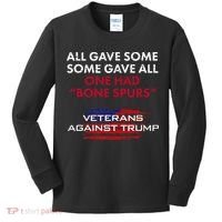Veterans Anti Trump Draft Dodger Bone Spurs For Vets Kids Long Sleeve Shirt thumb 0