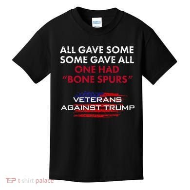 Veterans Anti Trump Draft Dodger Bone Spurs For Vets Kids T-Shirt