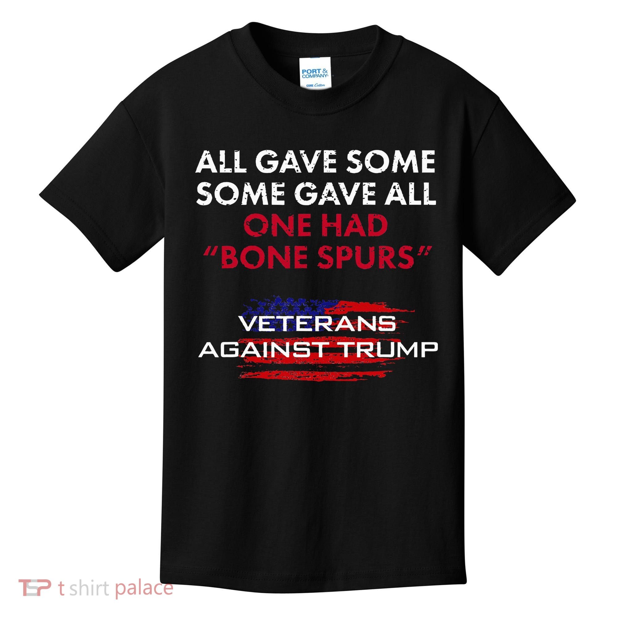 Veterans Anti Trump Draft Dodger Bone Spurs For Vets Kids T-Shirt