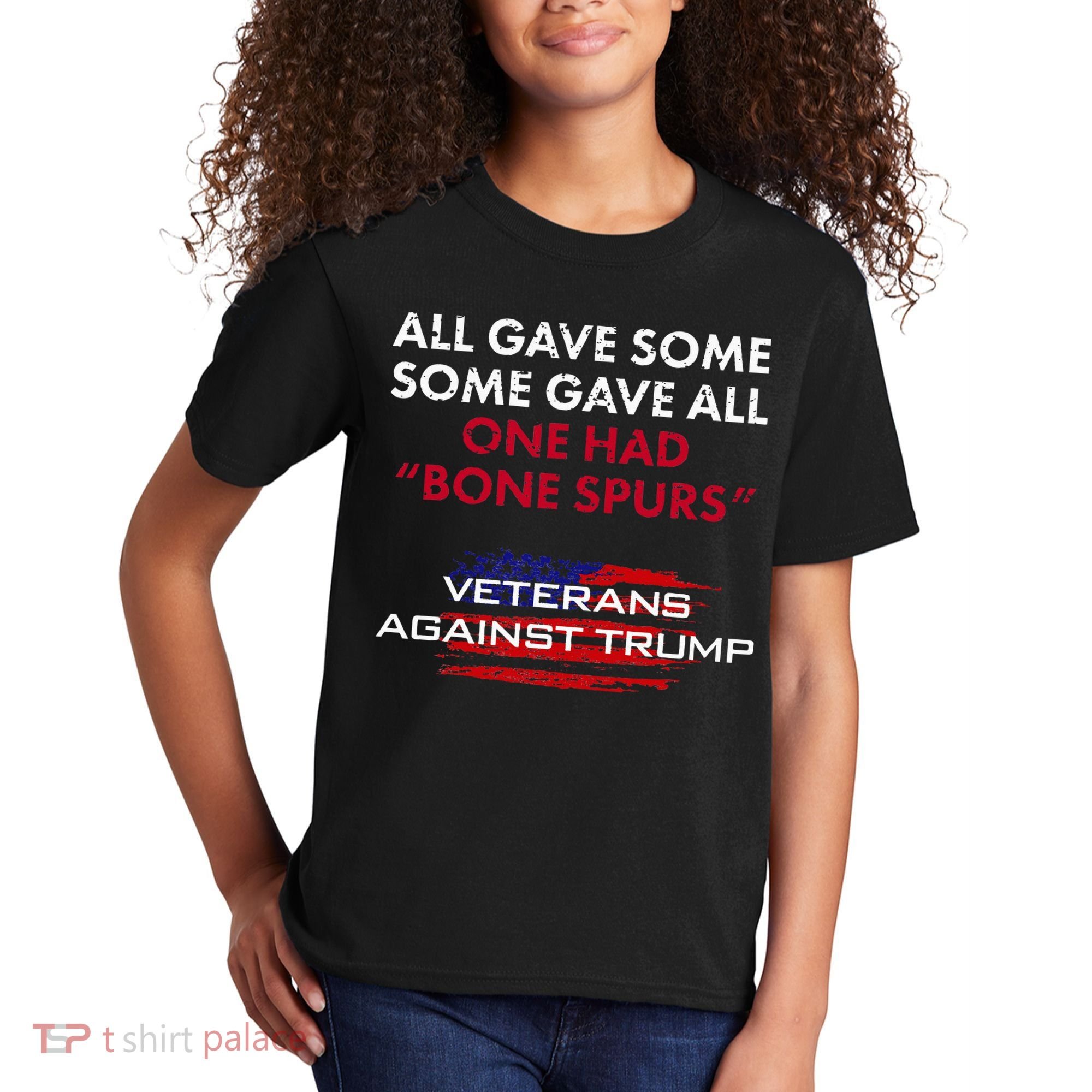 Veterans Anti Trump Draft Dodger Bone Spurs For Vets Kids T-Shirt