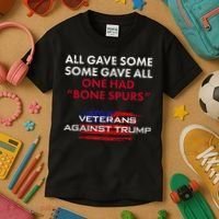 Veterans Anti Trump Draft Dodger Bone Spurs For Vets Kids T-Shirt thumb 3