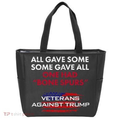 Veterans Anti Trump Draft Dodger Bone Spurs For Vets Tote Bag