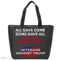 Veterans Anti Trump Draft Dodger Bone Spurs For Vets Tote Bag thumb 0