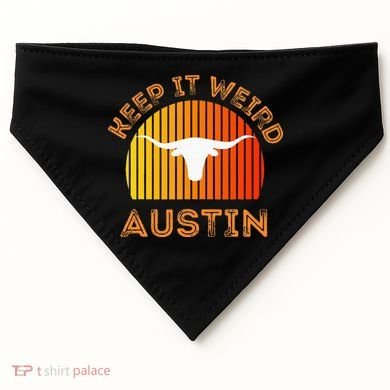 Vintage Austin TX Distressed Keep It Weird Texas USA-Made Doggie Bandana