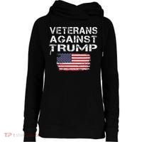 Veterans Against Trump Military Vets Oppose Trump Womens Funnel Neck Pullover Hood thumb 0