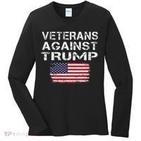 Veterans Against Trump Military Vets Oppose Trump Women's Long Sleeve Shirt thumb 0