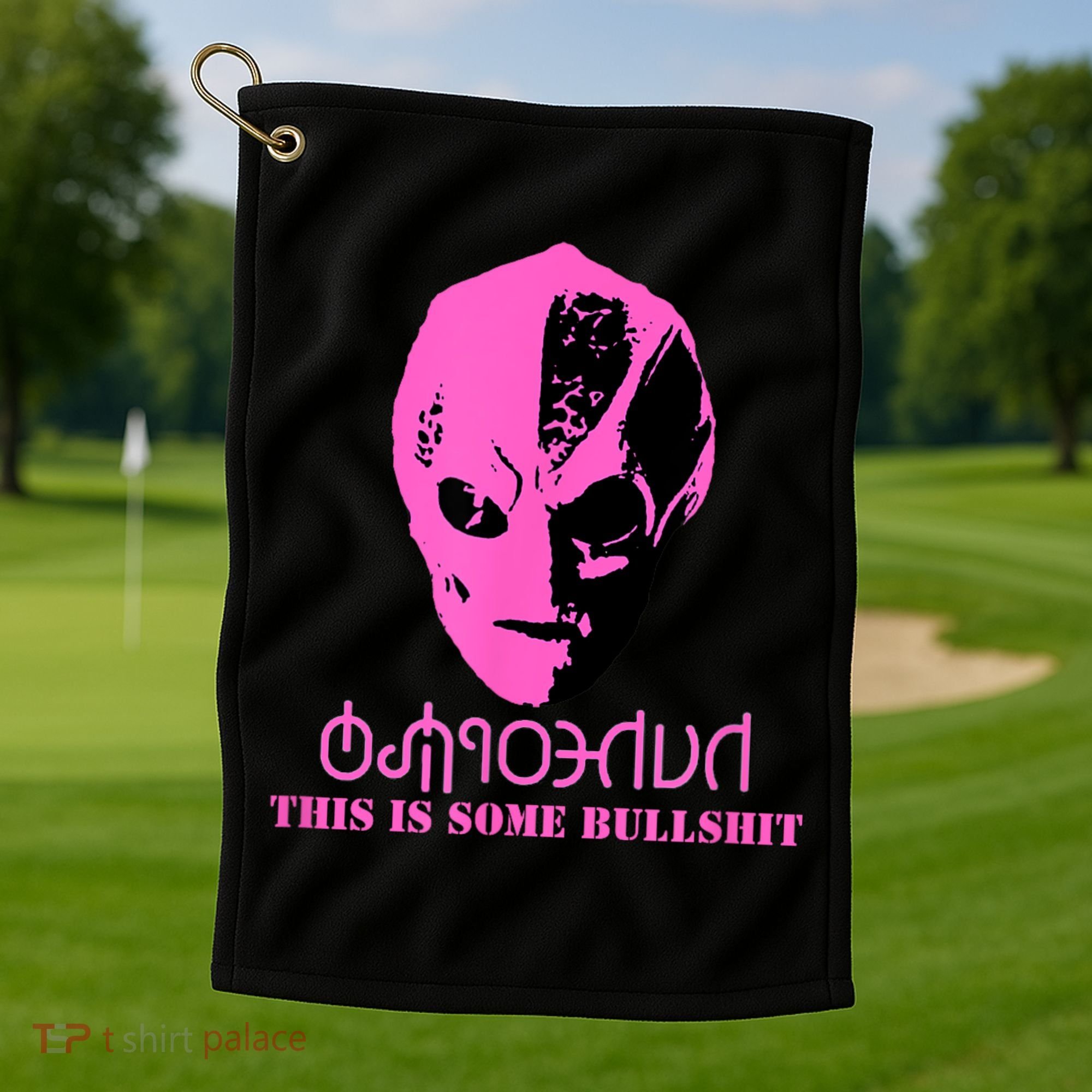 Vanderspeigle Alien This Some Bullshit | Funny Golf Towel