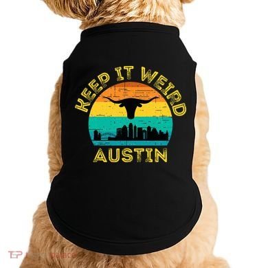 Vintage Austin Texas Keep It Weird Sunset Doggie Tank
