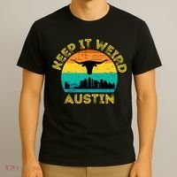 Vintage Austin Texas Keep It Weird Sunset T-Shirt thumb 3