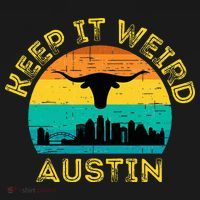 Vintage Austin Texas Keep It Weird Sunset T-Shirt thumb 7