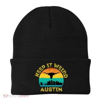Vintage Austin Texas Keep It Weird Sunset Beanie