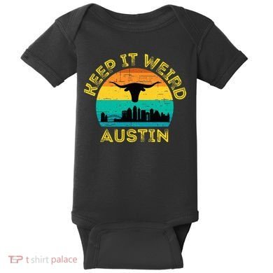 Vintage Austin Texas Keep It Weird Sunset Baby Bodysuit