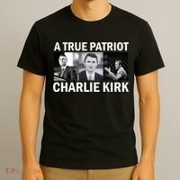 Vintage A True Patriot Charlie Kirk Photo T-Shirt thumb 3