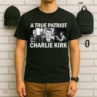 Vintage A True Patriot Charlie Kirk Photo T-Shirt thumb 6