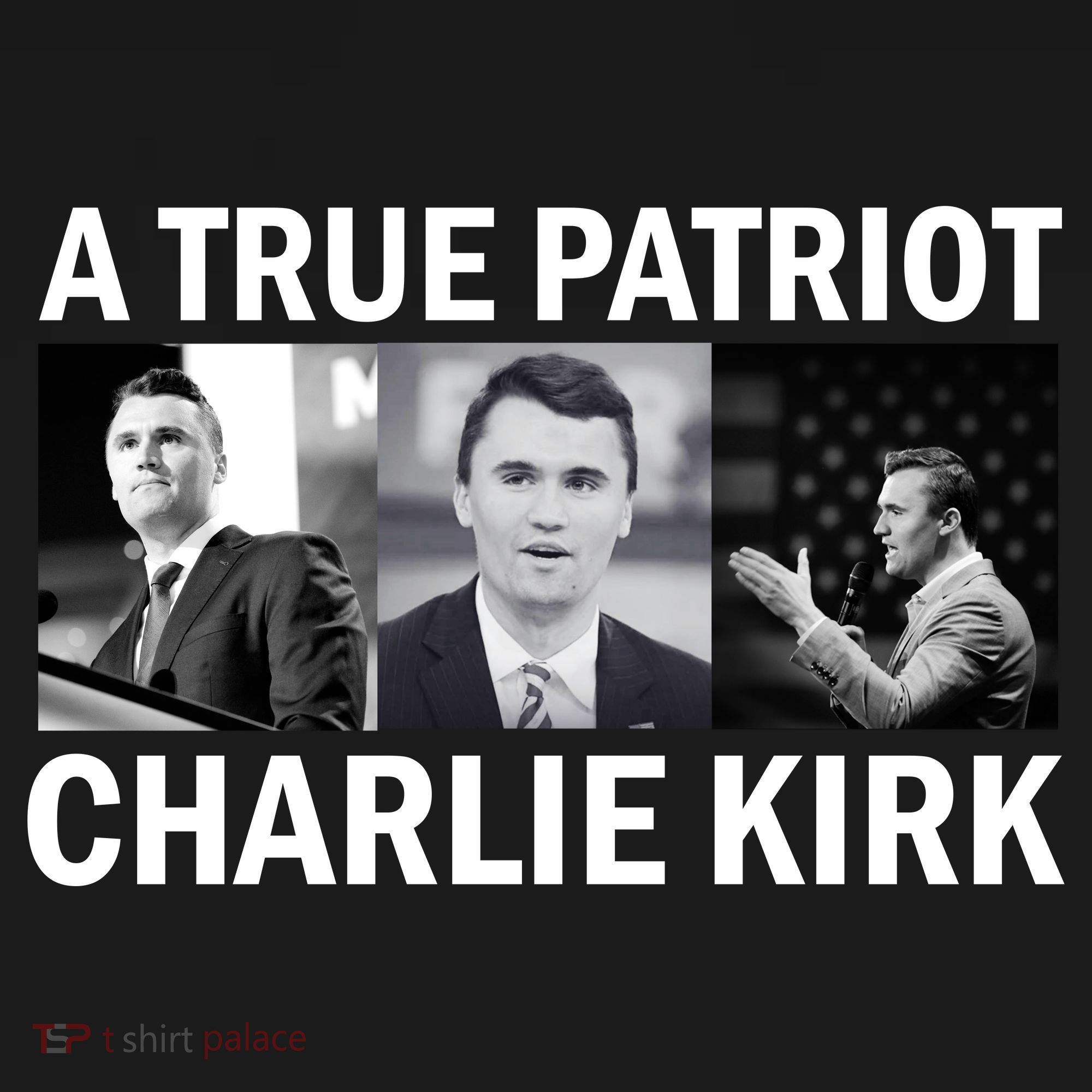 Vintage A True Patriot Charlie Kirk Photo T-Shirt