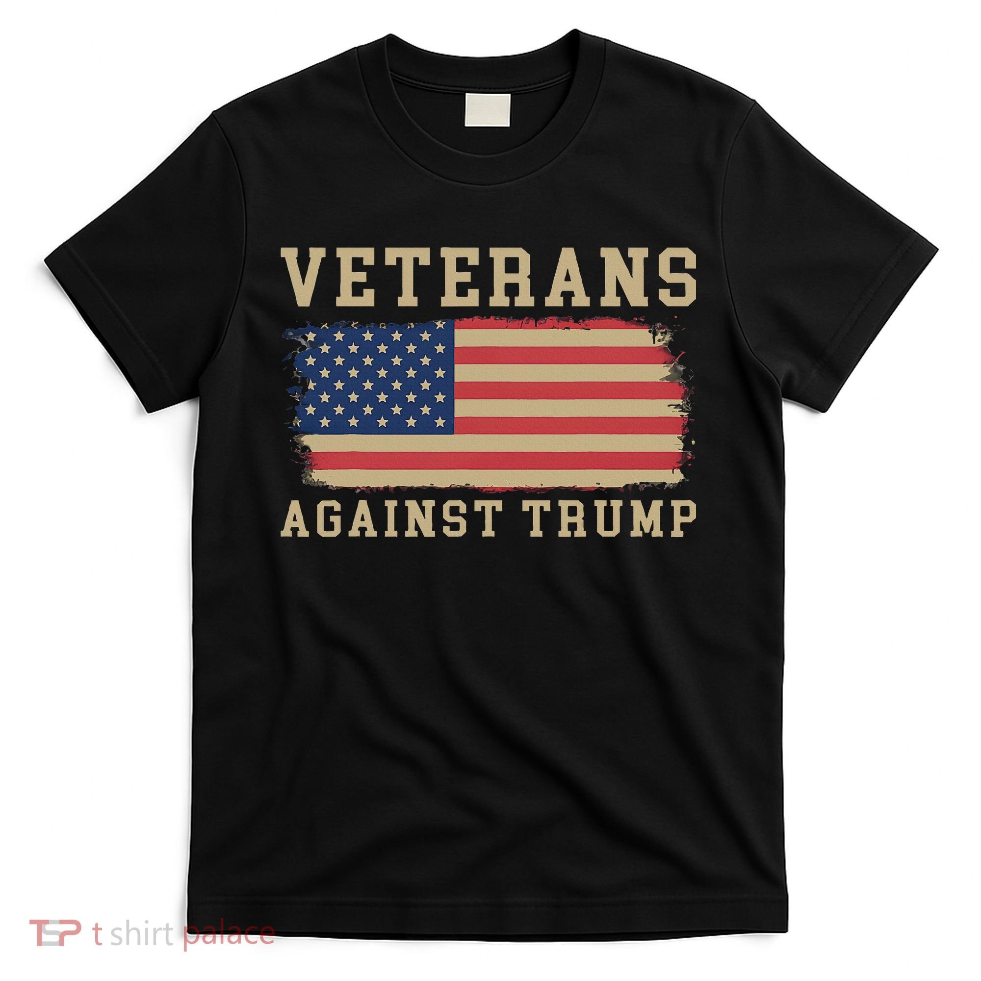 Veterans Against Trump Vintage Usa American Flag Military T-Shirt
