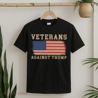 Veterans Against Trump Vintage Usa American Flag Military T-Shirt thumb 2