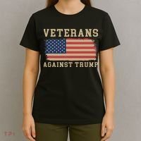 Veterans Against Trump Vintage Usa American Flag Military T-Shirt thumb 4