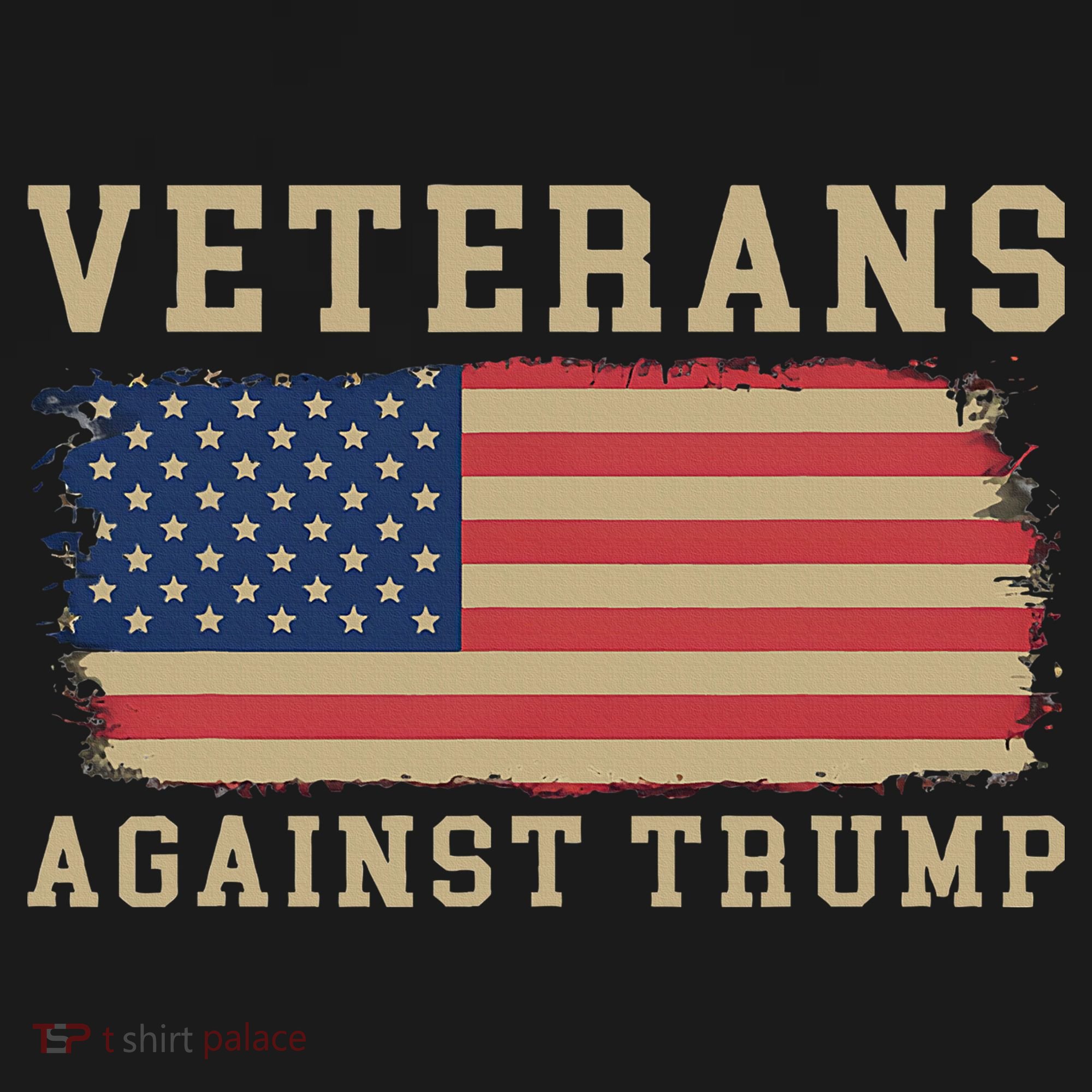 Veterans Against Trump Vintage Usa American Flag Military Bucket Hat