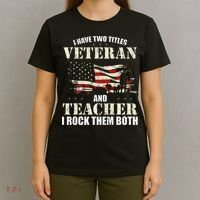 Veteran And Teacher And I Rock Them Both Funny Fathers Day T-Shirt thumb 4