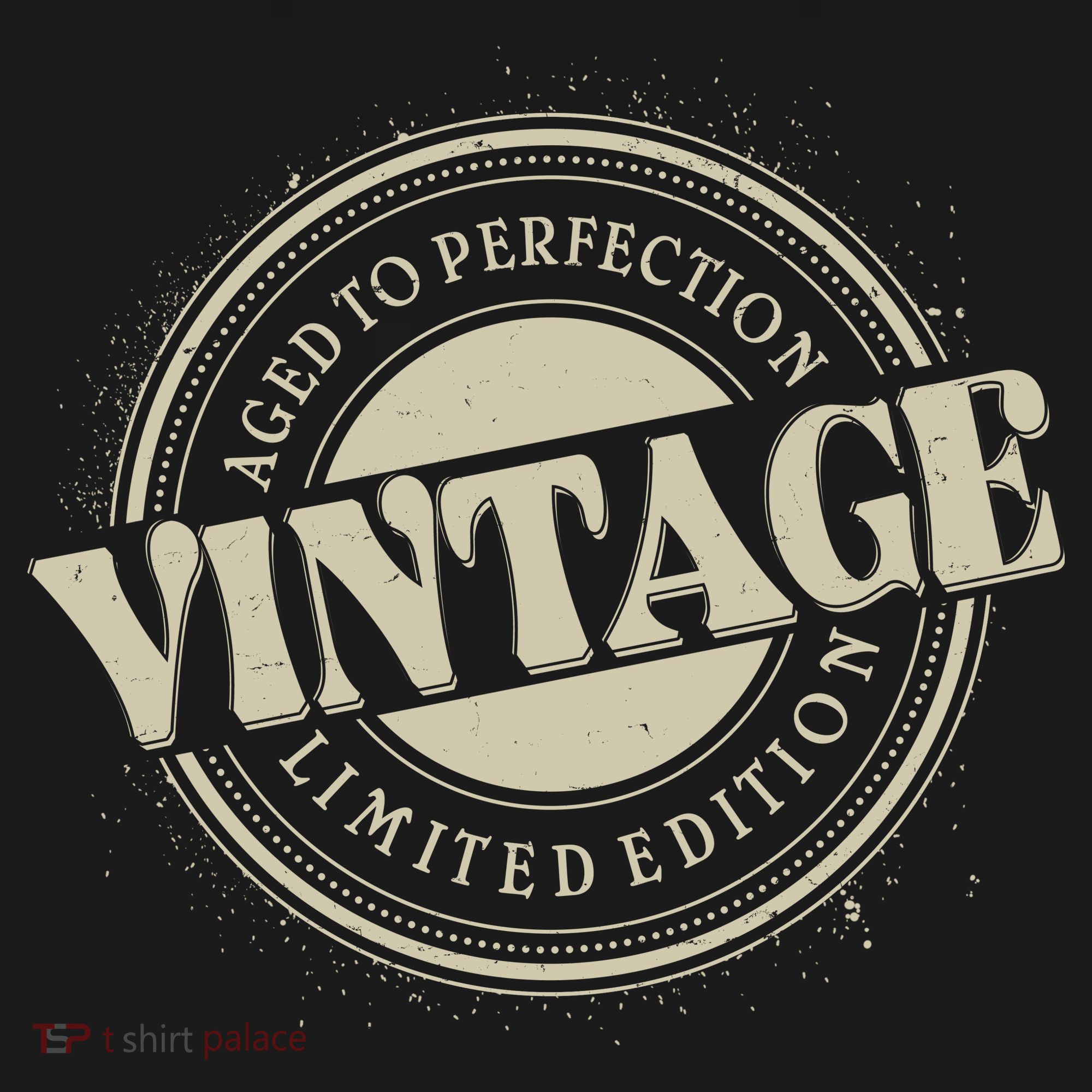 Vintage Age To Perfection Limited Edition Stamp Emblem T-Shirt