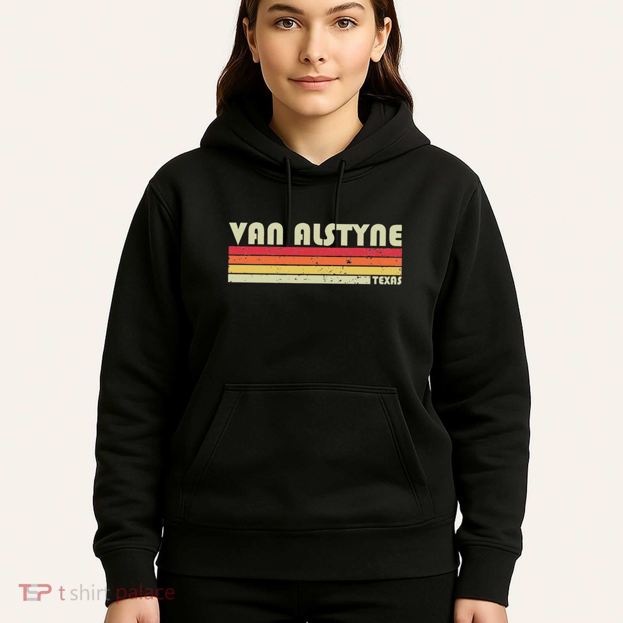Van Alstyne Tx Texas Funny City Home Root Gift Retro 70s 80s Hoodie