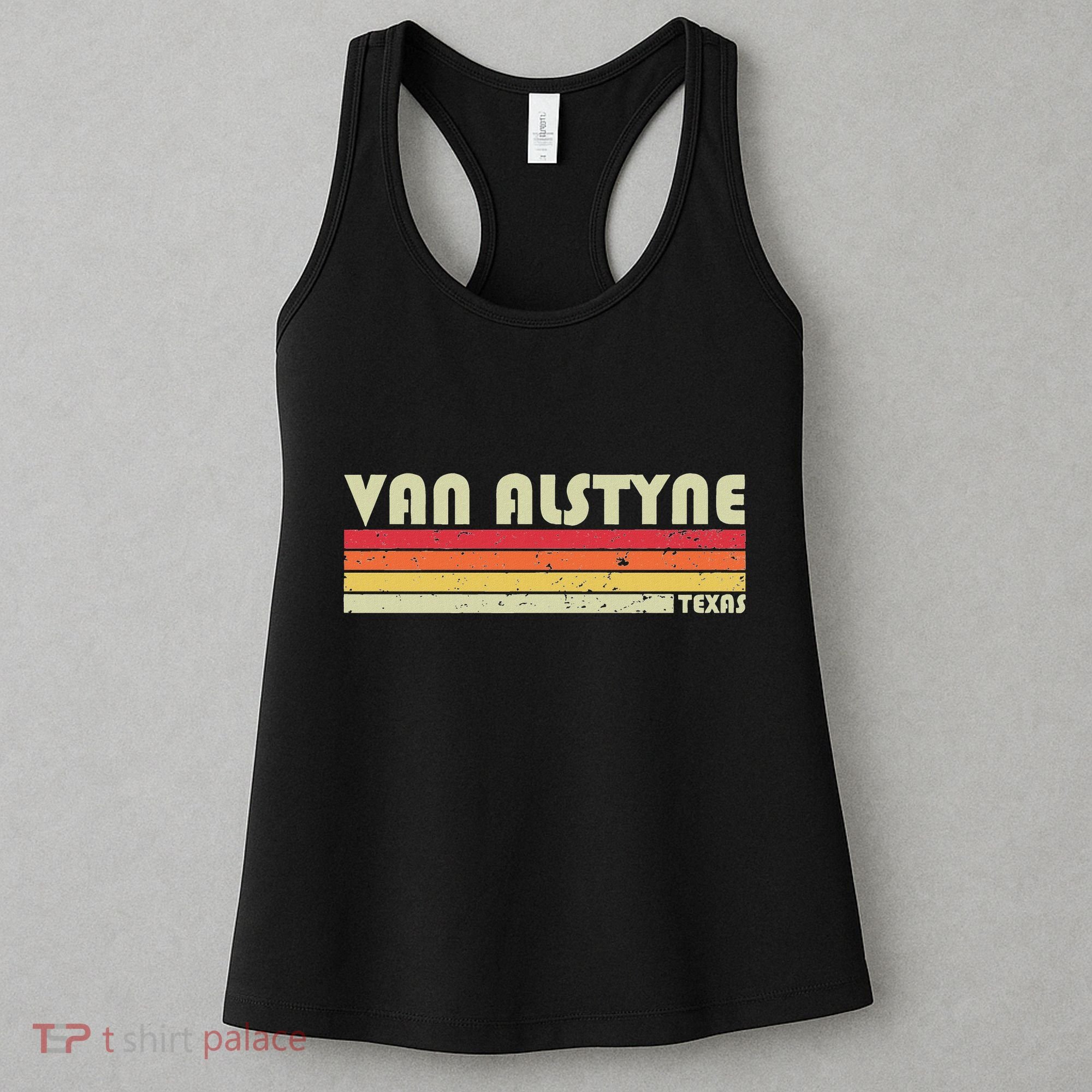 Van Alstyne Tx Texas Funny City Home Root Gift Retro 70s 80s Women's Tank Top