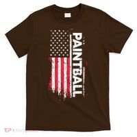 Vintage American USA Flag Cool Paintball T-Shirt thumb 0