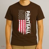 Vintage American USA Flag Cool Paintball T-Shirt thumb 3