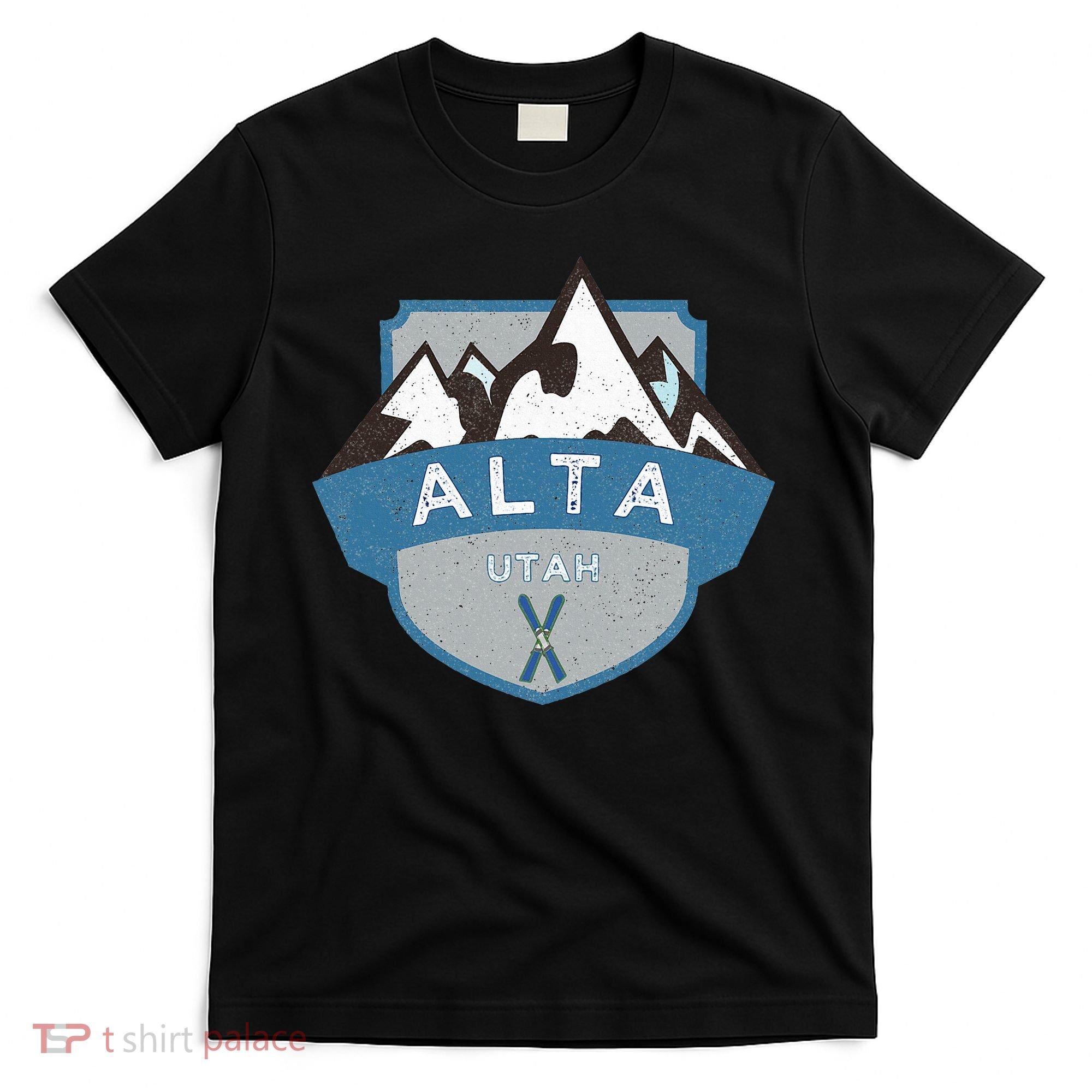 Vintage Alta Utah Illustration Retro Logo Ski T-Shirt