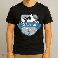 Vintage Alta Utah Illustration Retro Logo Ski T-Shirt thumb 3