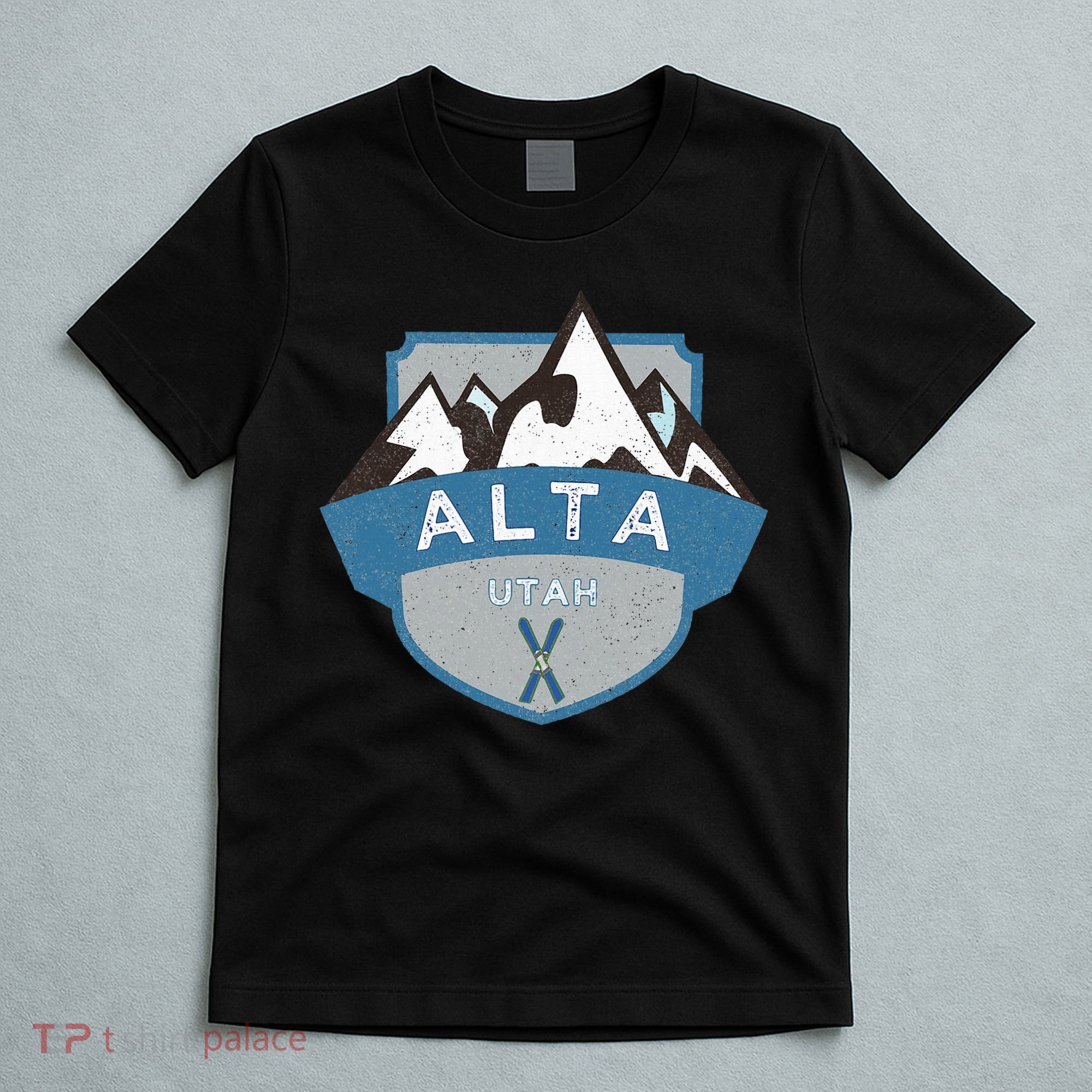 Vintage Alta Utah Illustration Retro Logo Ski T-Shirt