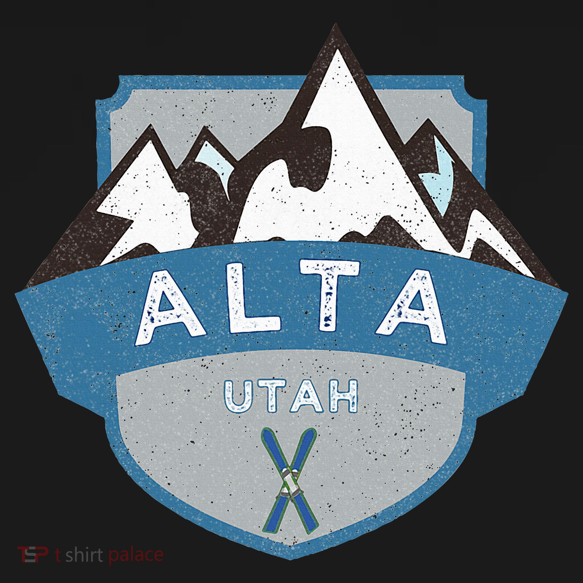 Vintage Alta Utah Illustration Retro Logo Ski T-Shirt