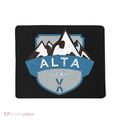 Vintage Alta Utah Illustration Retro Logo Ski Mousepad