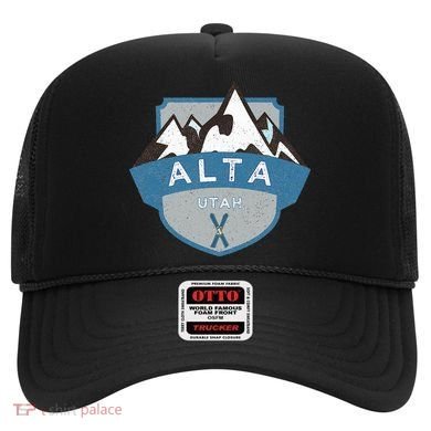 Vintage Alta Utah Illustration Retro Logo Ski Hat