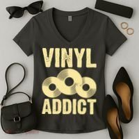 Vinyl Addict Women's V-Neck T-Shirt thumb 2
