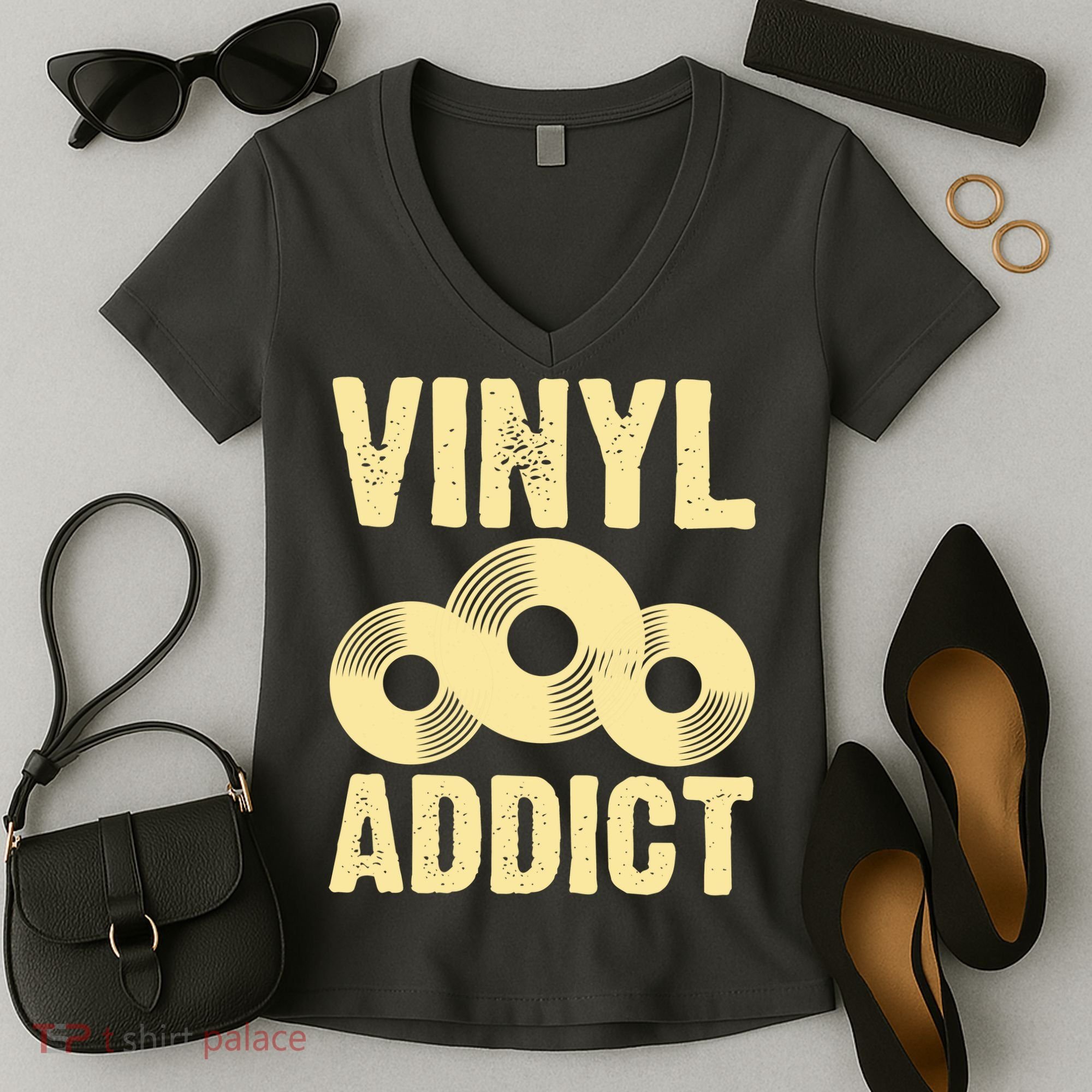 Vinyl Addict Women's V-Neck T-Shirt