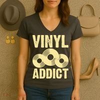 Vinyl Addict Women's V-Neck T-Shirt thumb 3