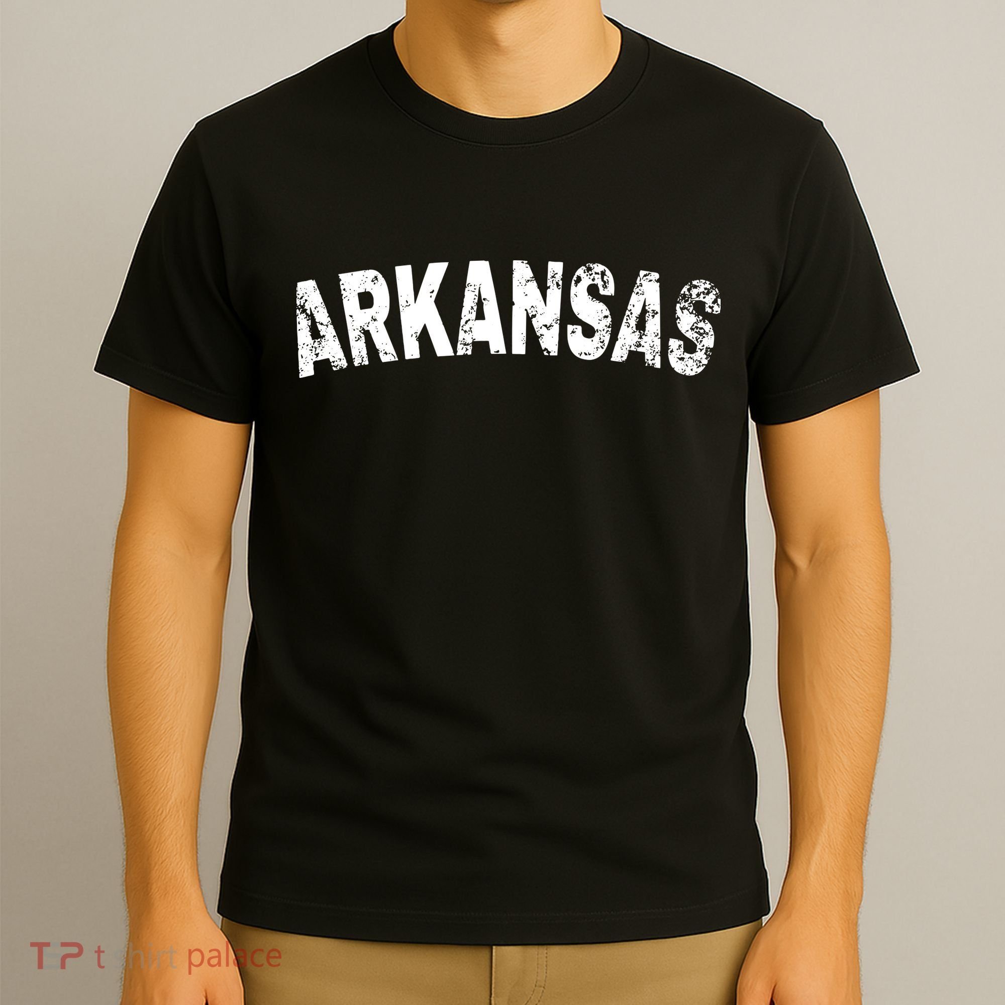 Vintage Arkansas White Text T-Shirt