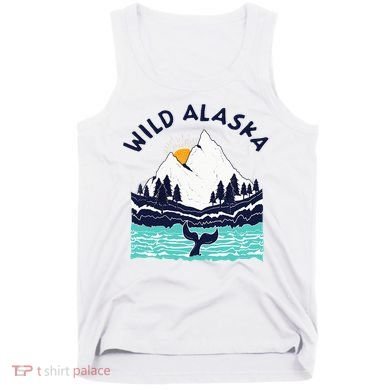 Vintage Alaska Wild Landscape Humpback Whale Tank Top