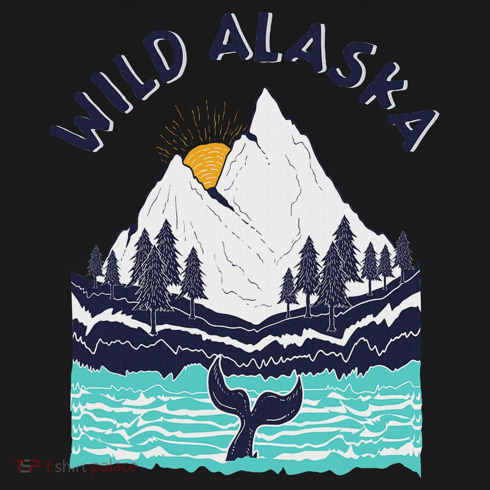 Vintage Alaska Wild Landscape Humpback Whale T-Shirt