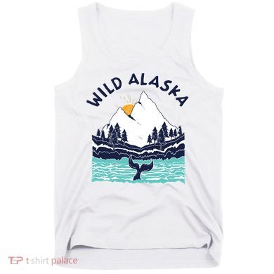 Vintage Alaska Wild Landscape Humpback Whale Tank Top