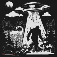 Vintage Alien With Bigfoot & Loch Ness Monster Cryptozoology T-Shirt thumb 7