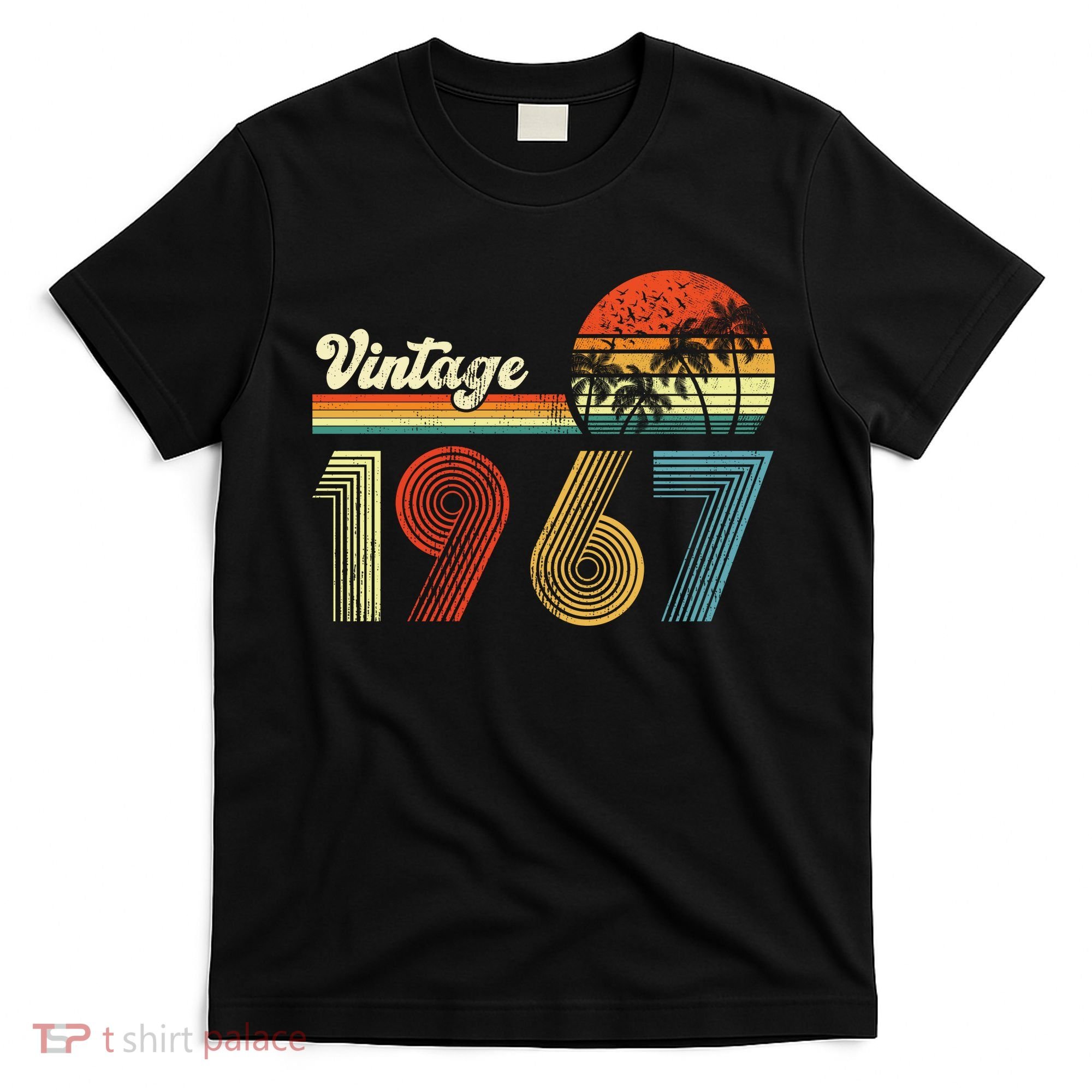 Vintage Birthday 1967 Retro Sunset Mom dad Gift 56th Birthday T-Shirt