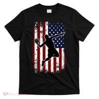 Vintage Basketball 4th of July USA American Flag T-Shirt thumb 0