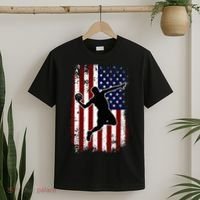 Vintage Basketball 4th of July USA American Flag T-Shirt thumb 2