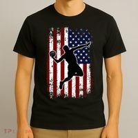Vintage Basketball 4th of July USA American Flag T-Shirt thumb 3