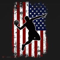 Vintage Basketball 4th of July USA American Flag T-Shirt thumb 7